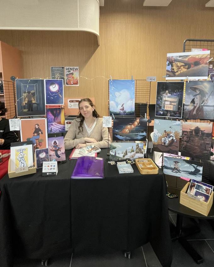 Étudiants de Bellecour École exposant leurs illustrations et créations lors de la Renew Expo 2026